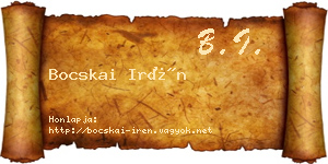 Bocskai Irén névjegykártya
